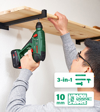 The ultimate cordless 3-in-1 tool for extensive jobs. Bosch UneoMAXX-18-LI 18v Cordless Rotary Hammer Drill SDS-System chuck hammering drilling screwdriving