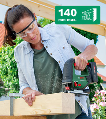 Impressive 140mm cutting depth in wood Bosch ADVANCEDSAW 18V-140 18v Cordless Jigsaw Brushless motor