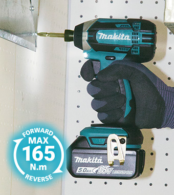 Compact impact driver for quick
driving (Max. torque of 165 Nm). Makita DTD152 18v LXT Cordless Compact Impact Driver Tightening Fastening Torque Variable Speed