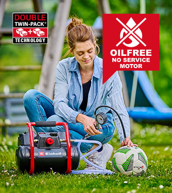 Einhell TE-AC-36-150-Li-OF TWIN-PACK 36v Cordless Oil-Free Air Compressor service-free pump 8 bar