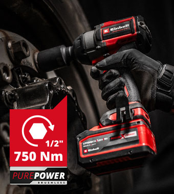 • Max. Torque (Hard): 750Nm
• Max. Release Torque: 1000Nm Einhell Pro TP-CW 18/750-C Li BL 18v Brushless 1/2inch square drive Impact Wrench 750 Nm Torque