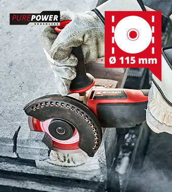 115mm cutting disc Einhell Professional AXXIO 18/115 18v Brushless Angle Grinder