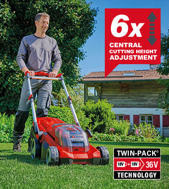 Einhell Professional RASARRO-36-38 36v Cordless PurePOWER Brushless Rotary Lawnmower 38cm