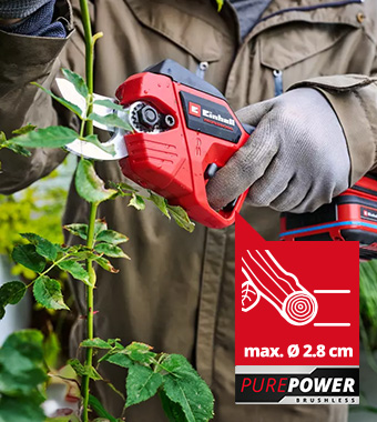- Effortless cutting of branches
up to 28 mm thickness. Einhell Professional GP-LS 18/28 Li BL 18v Cordless Pruning Shears