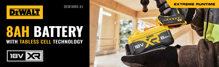 DeWalt DCB1880-XJ
18v XR Cordless
Li-ion Battery 8ah DeWalt DCB1880-XJ 18v XR Cordless Li-ion Battery 8ah