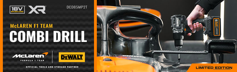 DeWalt DCD85MP2T 18v XR Cordless McLaren F1 Team Brushless Combi Drill DeWalt DCD85MP2T 18v XR Cordless McLaren F1 Team Brushless Combi Drill