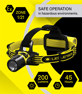LEDLenser EXH8R Rechargeable ATEX IECEx LED Head Torch