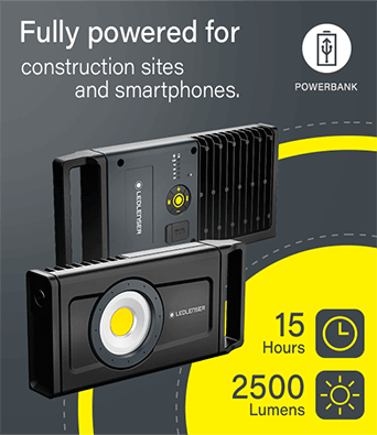 LED Lenser iF4R Rechargeable LED Flood Light Powerbank Worklight