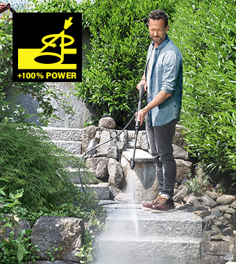 The K 5 Classic pressure washer, including
innovative hose storage, is easy to transport
and store making it ideally suited to regular
use when tackling moderate dirt. Karcher K5 Classic Compact Pressure Washer Dirt Blaster Vario Power spray lance soiling telescopic handle
