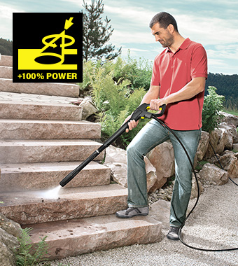 The K 7 Power pressure washer with water-
cooled motor is the ideal device for frequent
use and for dealing with significant levels of
dirt on patios, bicycles or cars. Karcher K7 Power Pressure Washer Dirt Blaster Vario Power spray lance Stone patio Cleaning water-cooled motor
