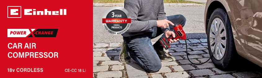 Einhell CE-CC 18 Li 18v Power X-Change
Cordless Car Compressor / Air Inflator Einhell CE-CC-18-Li 18v Power-X-Change Cordless Car Compressor Air Inflator Pump