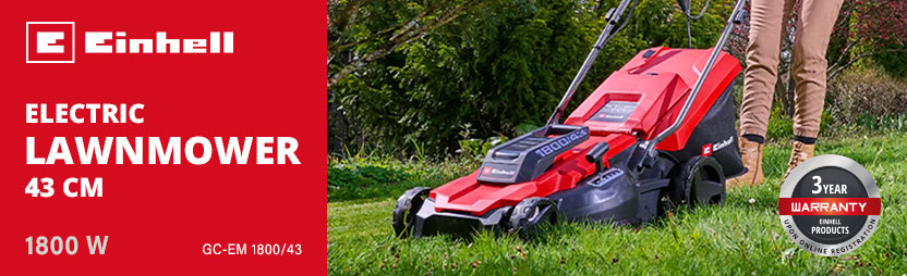 Einhell GC-EM 1800/43
Electric Rotary
Lawnmower 430mm Einhell GC-EM 1800/43 Electric Rotary Lawnmower 430mm