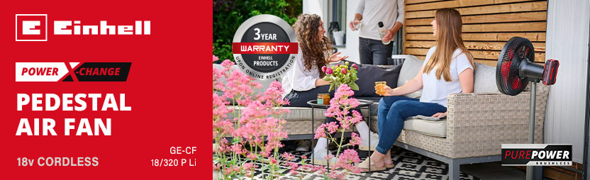 Einhell GE-CF 18/320 P Li 18v Cordless Brushless Pedestal Air Fan Einhell GE-CF 18/320 P Li 18v Cordless Brushless Pedestal Air Fan