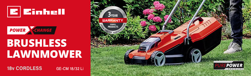 Einhell GE-CM 18/32 Li 18v Power-X-Change Cordless Brushless Rotary Lawnmower 320mm