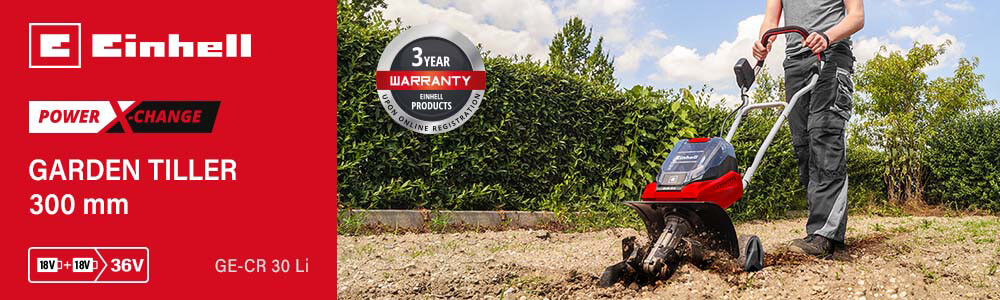 Einhell GE-CR 30 Li 36v Cordless Garden Tiller 300mm Power-X-Change