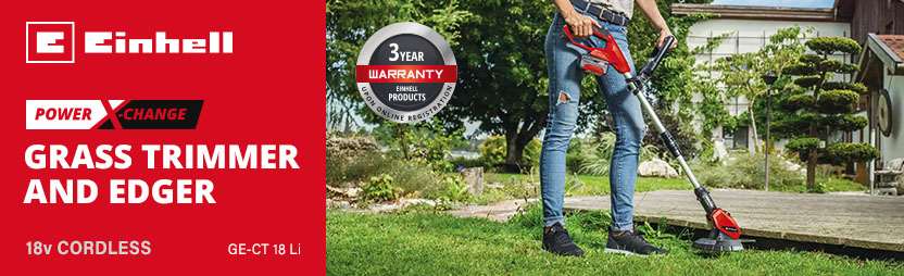 Einhell GE-CT 18 Li 18v Power-X-Change Cordless Telescopic Grass Trimmer and Edger 240mm