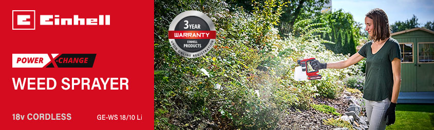 Einhell GE-WS 18/10 Li
18v Power X-Change Cordless
Weed Sprayer 1l Einhell GE-WS-18-10-Li 18v Power-X-Change Cordless Weed Sprayer 1l