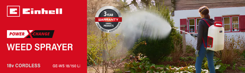 Einhell GE-WS 18/150 Li
18v Power X-Change Cordless
Weed Sprayer 15l Einhell GE-WS-18-150-Li 18v Power-X-Change Cordless Weed Sprayer 15l