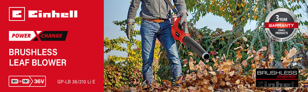 Einhell GP-LB 36/210 Li E
36v Power-X-Change Cordless
Brushless Garden Leaf Blower Einhell GP-LB 36/210 Li E 36v Cordless Brushless Garden Leaf Blower Power-X-Change