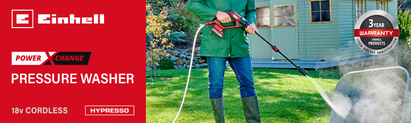 Einhell HYPRESSO 18/24 Li
18v Power X-Change Cordless
Pressure Washer Einhell HYPRESSO 18-24-Li 18v Power-X-Change Cordless Pressure Washer