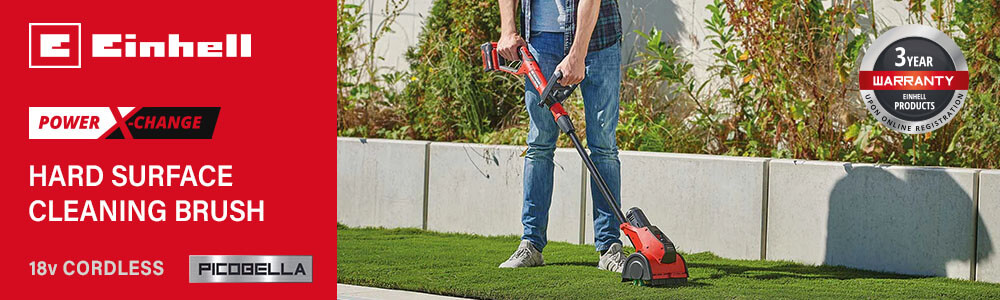 Einhell PICOBELLA
18v Power-X-Change Cordless
Hard Surface Cleaning Brush Einhell PICOBELLA 18v Cordless Hard Surface Cleaning Brush Power-X-Change
