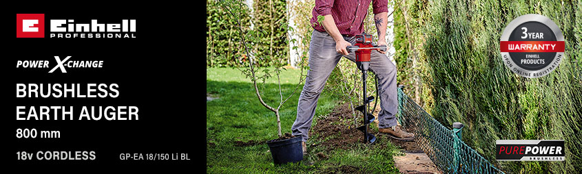 Einhell Professional GP-EA 18/150 Li BL
18v Power-X-Change Cordless Brushless
Earth Drill Auger Einhell Professional Power-X-Change GP-EA 18-150 Li BL 18v Cordless Brushless Earth Drill Auger