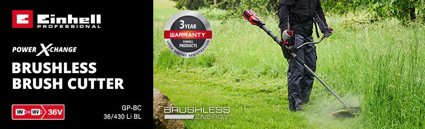 Einhell Professional GP-BC 36/430 Li BL 36v Cordless Brushless Brush Cutter 255/430mm Power-X-Change Einhell Professional GP-BC 36/430 Li BL 36v Cordless Brushless Brush Cutter 255/430mm Power-X-Change