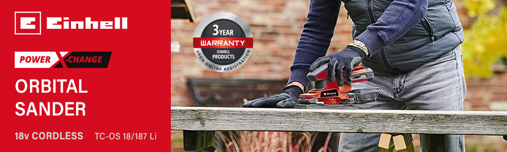 Einhell TC-OS 18/187 Li
18v Power-X-Change Cordless 1/3 Sheet Sander Einhell TC-OS 18-187 Li 18v Cordless 1-3 Sheet Sander Power-X-Change