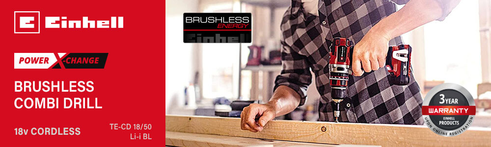 Einhell TE-CD 18/50 Li-i BL
18v Cordless Brushless Combi Drill Einhell TE-CD 18-50 Li-i BL 18v Cordless Brushless Combi Drill Power-X-Change
