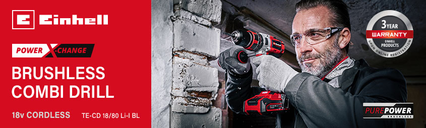 Einhell TE-CD 18/80 Li-I BL
18v Power X-Change Cordless
Brushless Combi Drill Einhell TE-CD-18-80-Li-i-BL 18v Power-X-Change Cordless Brushless Combi Drill