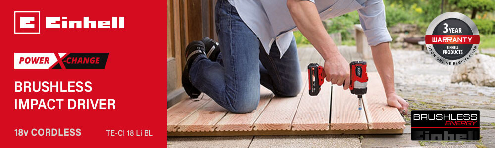 Einhell TE-CI 18 Li BL
18v Power-X-Change Cordless
Brushless Impact Driver Einhell TE-CI 18 Li BL 18v Cordless Brushless Impact Driver Power-X-Change