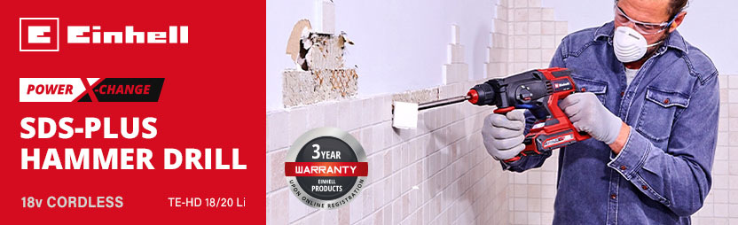 Einhell TE-HD 18/20 Li 18v Cordless SDS-Plus 4-Mode Hammer Drill