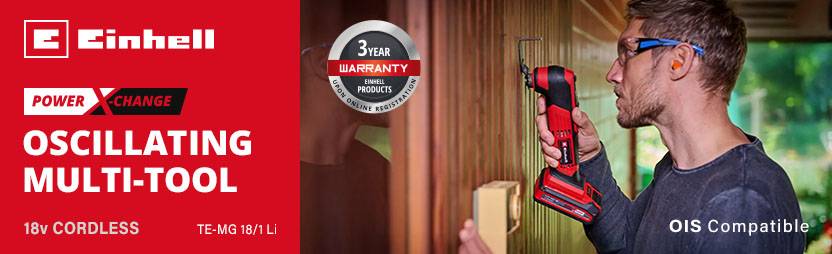 Einhell TE-MG 18/1 Li
18v Power-X-Change Cordless
OIS Oscillating Multi Tool Einhell TE-MG 18/1 Li 18v Power-X-Change Cordless OIS Oscillating Multi Tool