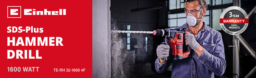 Einhell TE-RH 32-1600 4F
SDS-Plus Rotary Hammer Drill Einhell TE-RH 32-1600 4F SDS-Plus Rotary Hammer Drill