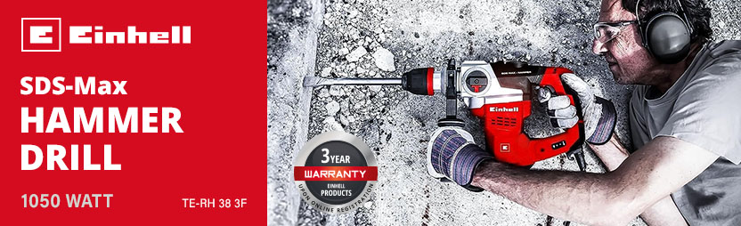 Einhell TE-RH 38 3F
SDS-Max Rotary
Hammer Drill Einhell TE-RH 38 3F SDS-Max Rotary Hammer Drill
