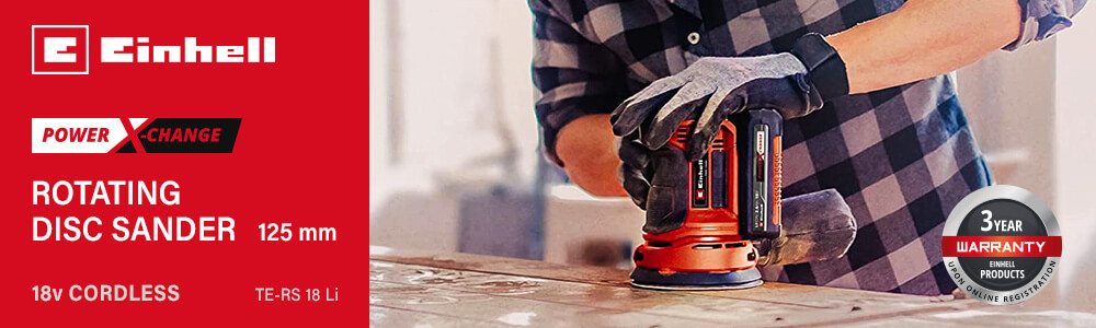 Einhell TE-RS 18 Li 18v Cordless Rotating Disc Sander 125mm Power-X-Change