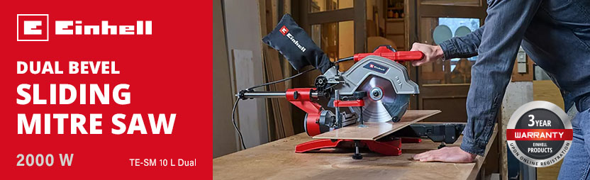 Einhell TE-SM 10 L Dual Bevel
Sliding Compound Mitre Saw 254mm Einhell TE-SM 10 L Dual Bevel Sliding Compound Mitre Saw 254mm