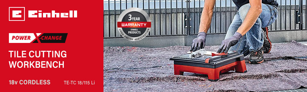 Einhell TE-TC 18/115 Li
18v Power-X-Change Cordless Tile Saw 115mm Einhell TE-TC 18-115 Li 18v Cordless Workbench Tile Saw 115mm Power-X-Change