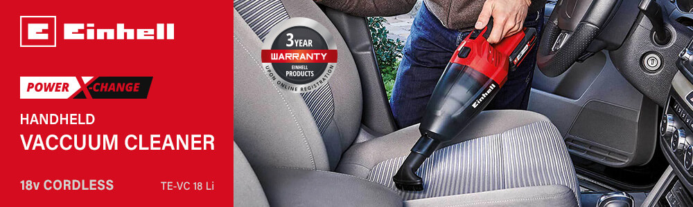 Einhell TE-VC 18 Li
18v Power-X-Change Cordless
Handheld Vaccuum Cleaner Einhell TE-VC 18 Li 18v Cordless Handheld Vaccuum Cleaner Power-X-Change