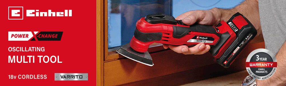 Einhell VARRITO
18v Power-X-Change Cordless
Oscillating Multi Tool Einhell VARRITO 18v Cordless Oscillating Multi Tool Power-X-Change