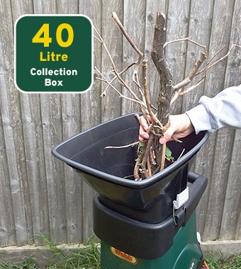 Perfect for reducing woody prunings,
soft cuttings, and leaves to mulch. Webb WEISWB Electric Impact Garden Shredder 2500W Collection Box 40 litres mulch