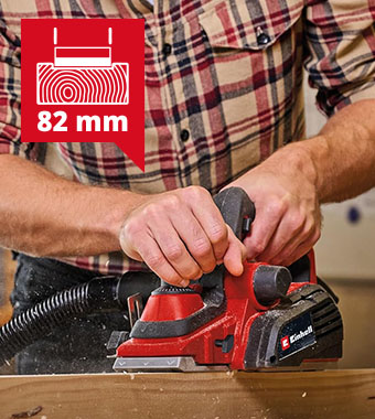 • Max Planing Depth: 3.5mm
• Max Planing Width: 82mm
• Max Fold Depth: 18mm Einhell TE-PL 920 Electric Planer 920W
