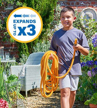 • Expands up to x3 than its original length
• Kink free & easy to manoeuvre
Hozelock Wonderhoze Woven Expanding Flexible Hose Pipe