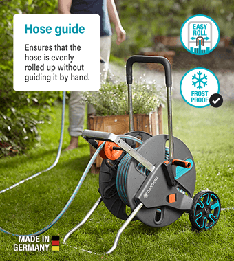 Hose Trolley Set CleverRoll L Easy Roll Frost Proof Storage KickStand Stability
