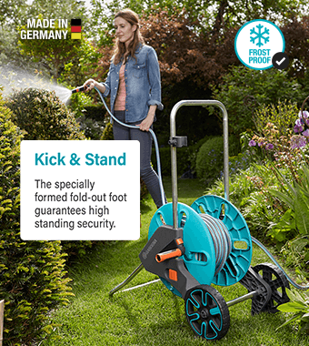 Hose Trolley Set CleverRoll M Frost Proof Storage KickStand Stability