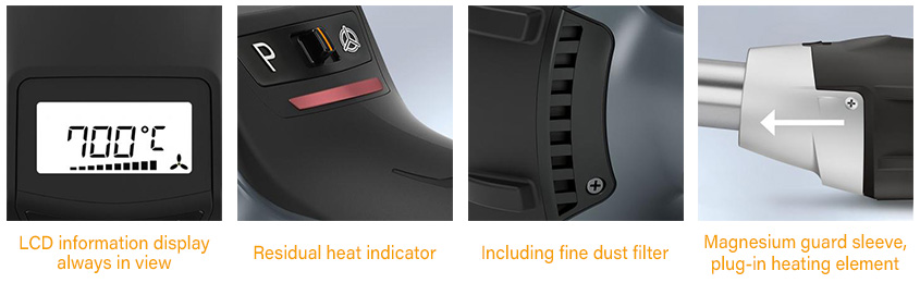 Steinel HG2620E Professional Heat Gun Features