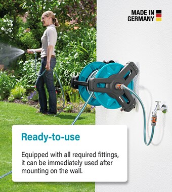 Compact Wall-Mountable Hose Reel Set Space-saving Storage