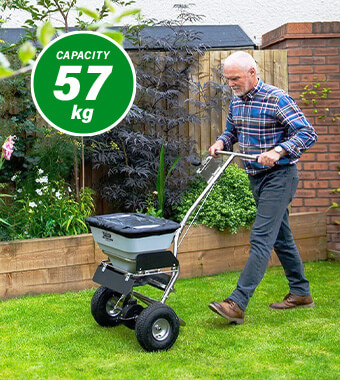 Heavy-duty spreader boasts a
generous 57Kg/125lb capacity. Handy THS125SALTHDUTY Broadcast Spreader fertilizer Heavy-duty Capacity