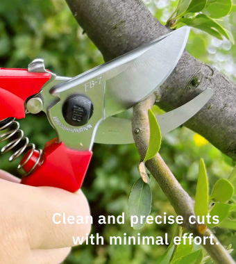 High-quality Japanese steel delivers
clean and precise cuts with minimal
effort, even on thicker branches. ARS FB Fixed Blade Bypass Secateurs Pruning shears