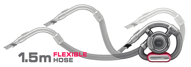 1.5 metre flexible hose
helps you clean in awkward spaces. BlackDecker PD1020L Flexible Hose